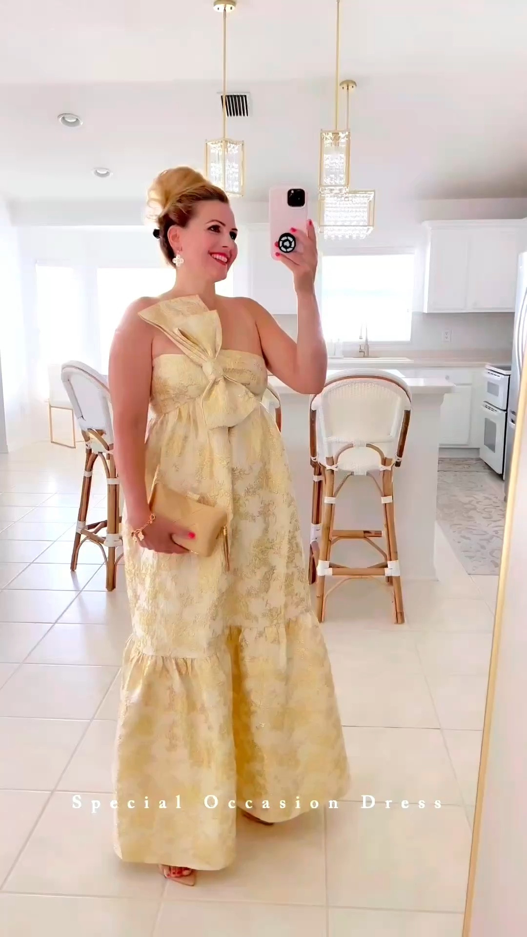 👰🏼‍♀️SPECIAL OCCASION DRESS: #ad Obsessed with this @petalandpup dress. #petalandpup 

🙌🏼This one shoulder adjustable strap maxi dress has the most beautiful bow attached. 

🙌🏼It features functional side pockets and a drop tiered a-line skirt design. Love the floral print and the gold metallic detail. 

🙌🏼Wearing a large. Zips up the back and the panels have a little stretch. I’m a 36B for chest reference.

#LTKSeasonal #LTKOver40 #LTKMothersDay #LTKTravel #LTKgrwm #LTKootd #LTKMidsize #LTKWedding #LTKvlog 