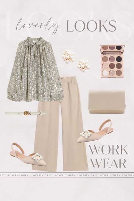 Loverly Grey workwear outfit idea. I love this flowy blouse and wide leg pants. 

#LTKstyletip #LTKworkwear #LTKSeasonal