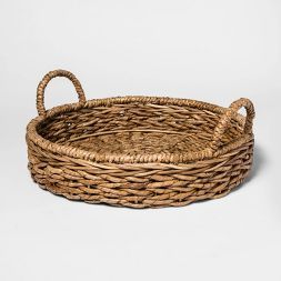 Chunky Seagrass Woven Serving Tray Beige - Threshold™ | Target