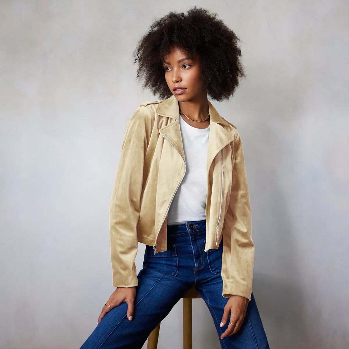 Women's LC Lauren Conrad Suede Moto Jacket | Kohl's