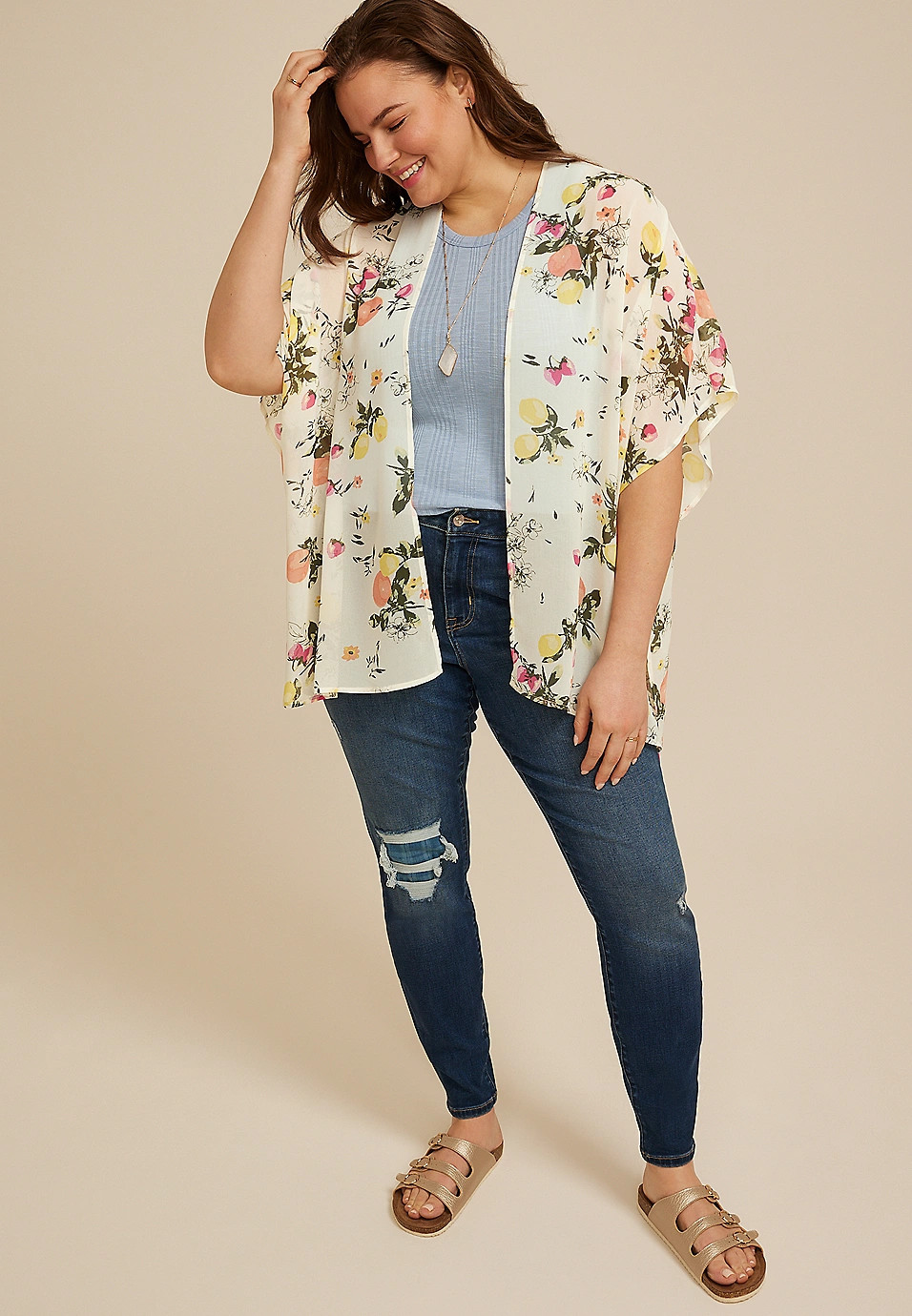 Fruit Print Kimono | Maurices