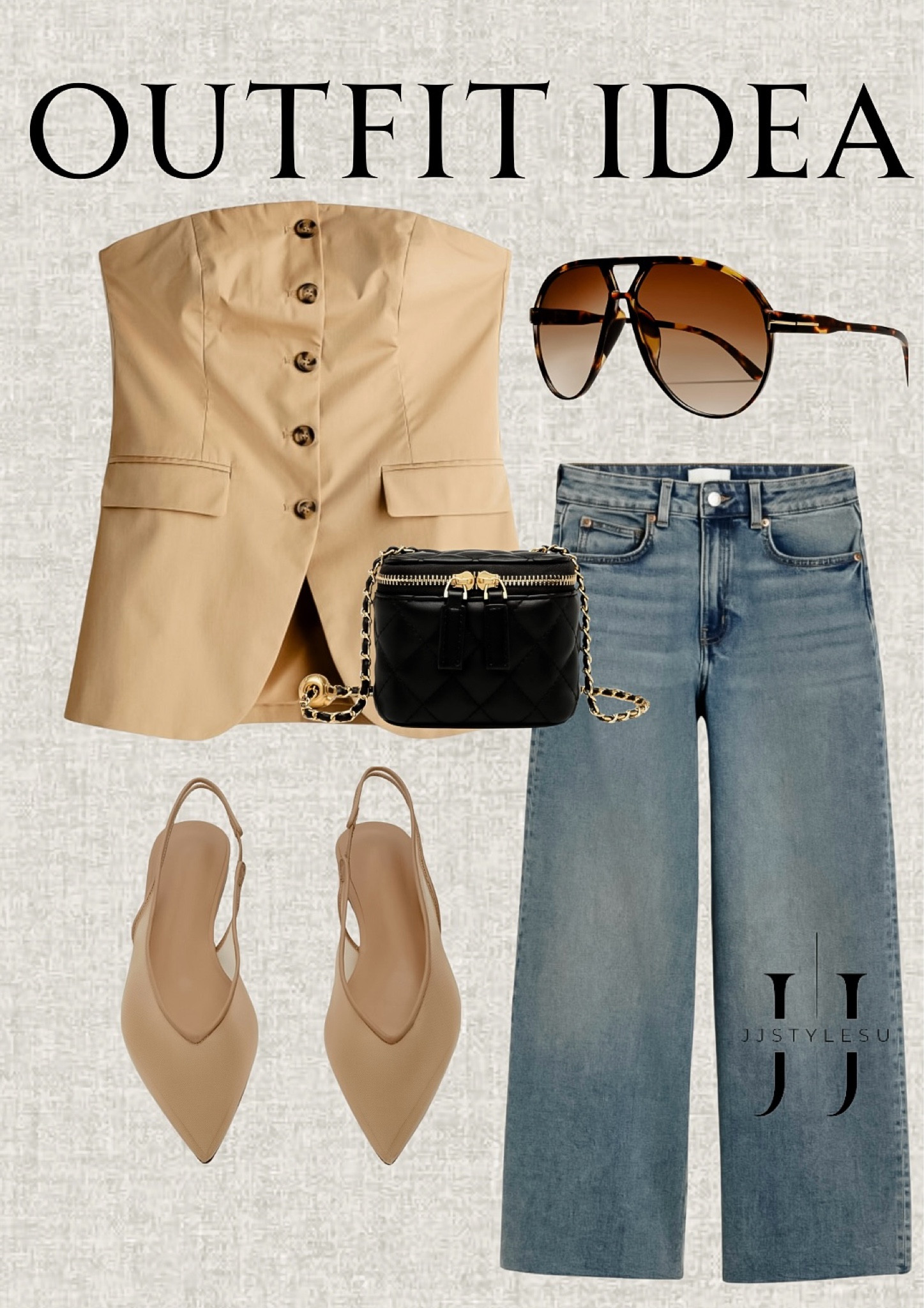 𝒯𝑜𝒹𝒶𝓎’𝓈 𝒪𝓊𝓉𝒻𝒾𝓉 𝐼𝒹𝑒𝒶
Halter top
Wide legged jeans 
Amazon Flats
Aviator Sunglasses 


#LTKOver40 #LTKFindsUnder100 #LTKStyleTip
