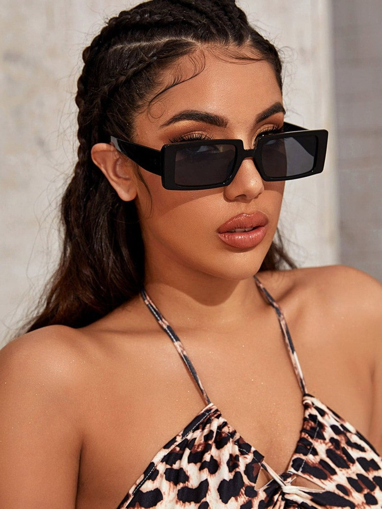 1pair Square Acrylic Frame Rectangle Fashion Glasses | SHEIN