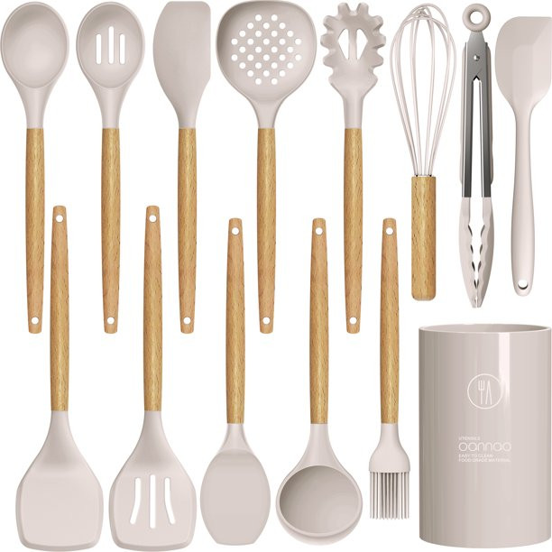 oannao Silicone Cooking Utensils Kitchen Utensil Set - 446°F Heat Resistant,Turner Tongs,Spatula... | Walmart (US)