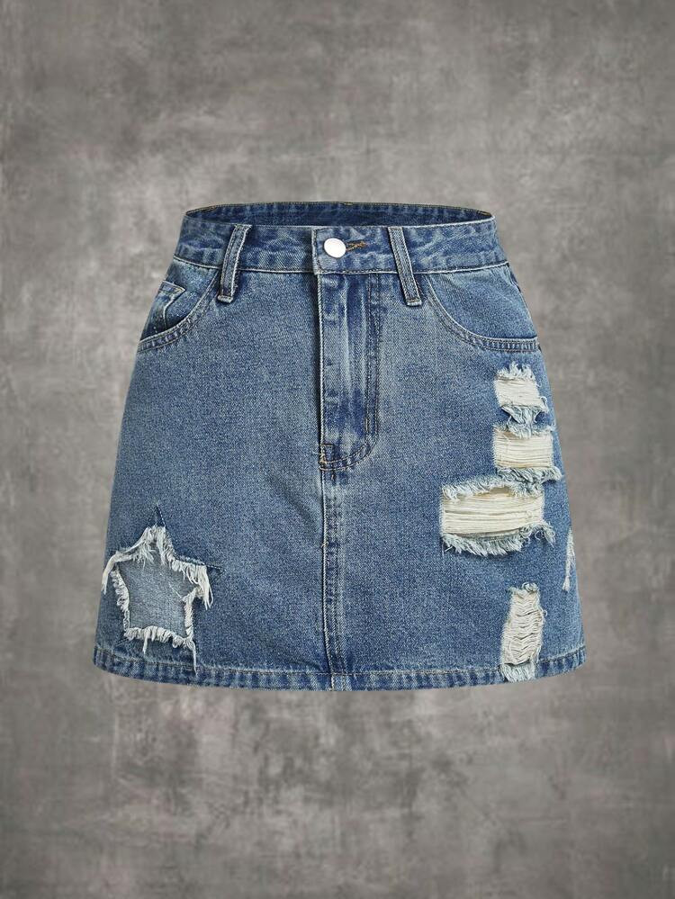 ROMWE Grunge Punk Ripped Denim Skirt
       
              
              $14.99        
    (4)
... | SHEIN