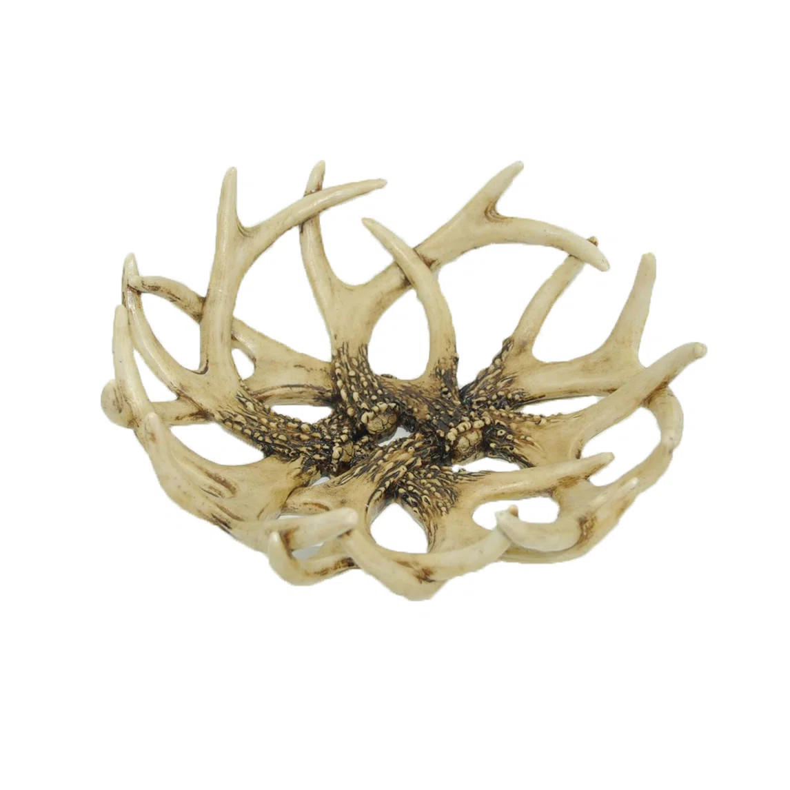 Antler Tan Western Cabin Lodge Style Resin Basket Table Centerpiece Decorative Tray | Wayfair North America