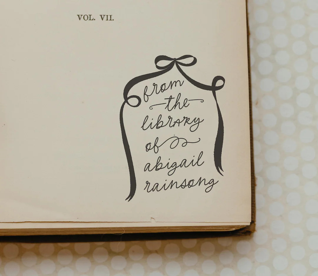 Bow Book Stamp, Ex Libris Stamp, Coquette Cutesy Bow Library Stamp, This Book Belongs To, Persona... | Etsy (US)