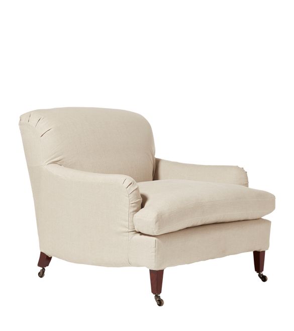 Large Coleridge Armchair with Linen Loose Cover - Natural | OKA UK