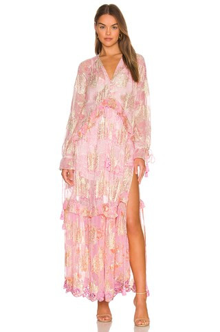 HEMANT AND NANDITA Kaftan in Pink from Revolve.com | Revolve Clothing (Global)