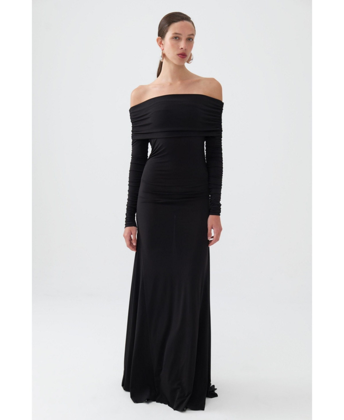 Nocturne Women's Off The Shoulder Maxi Dress - Black | Macy's