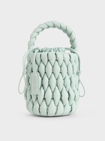 Bia Woven Bucket Bag
 - Sage Green | Charles & Keith US
