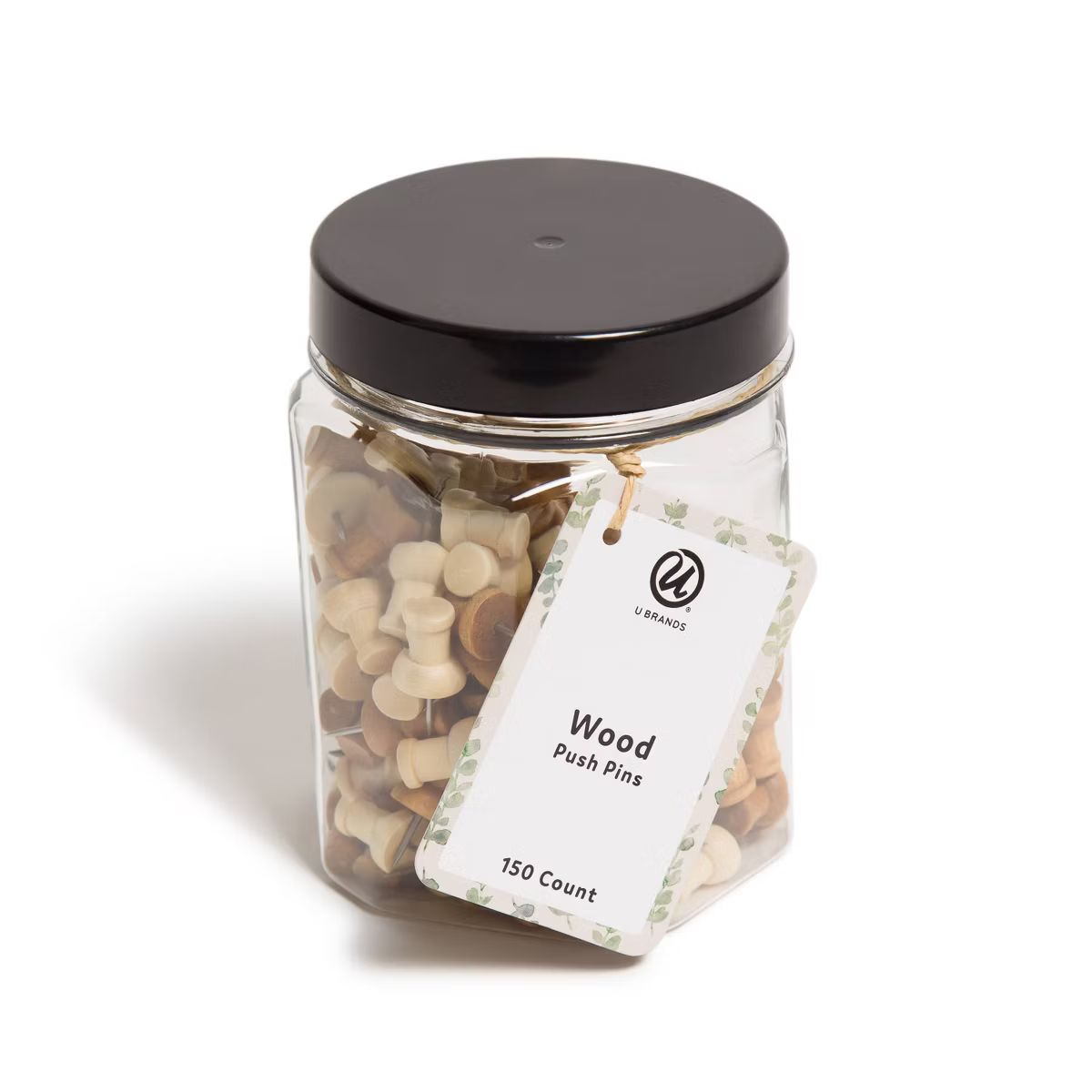 U Brands 150ct Wooden Push Pins with Jar | Target