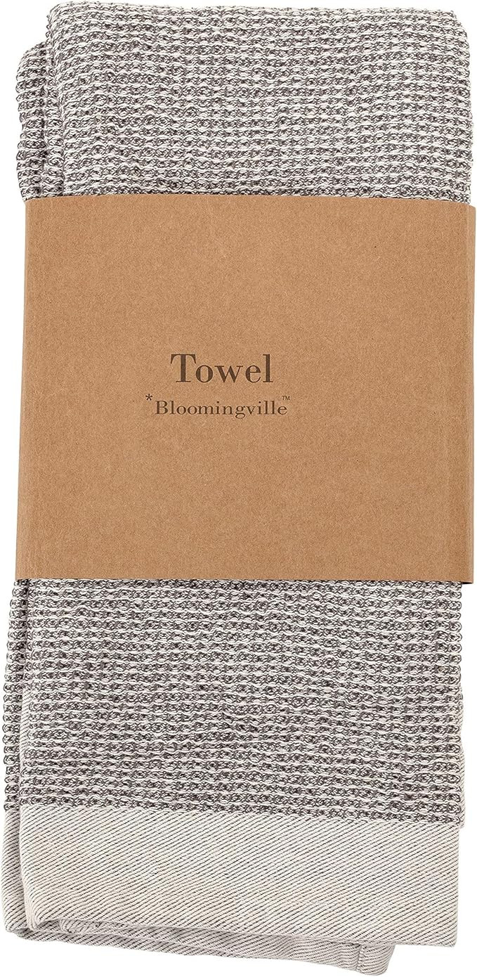 Bloomingville Cotton Waffle Weave Tea Towels (Set of 2), Grey, 2 Count | Amazon (US)