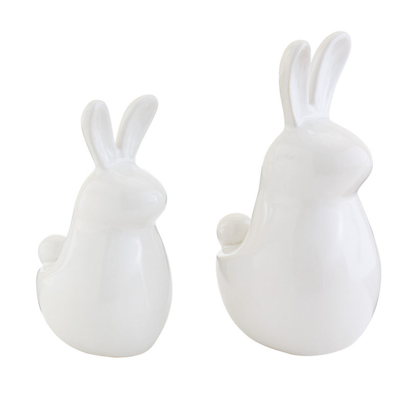 Set of 2 Ceramic Bunnies - White - Ballard Designs | Ballard Designs, Inc.