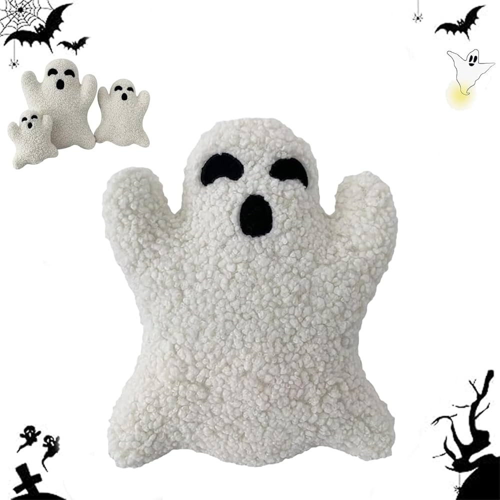 Cute Ghost Pillow, Ghost Shaped Plush Pillow, Halloween Throw Pillows Decorative Spooky Pillows, ... | Amazon (US)