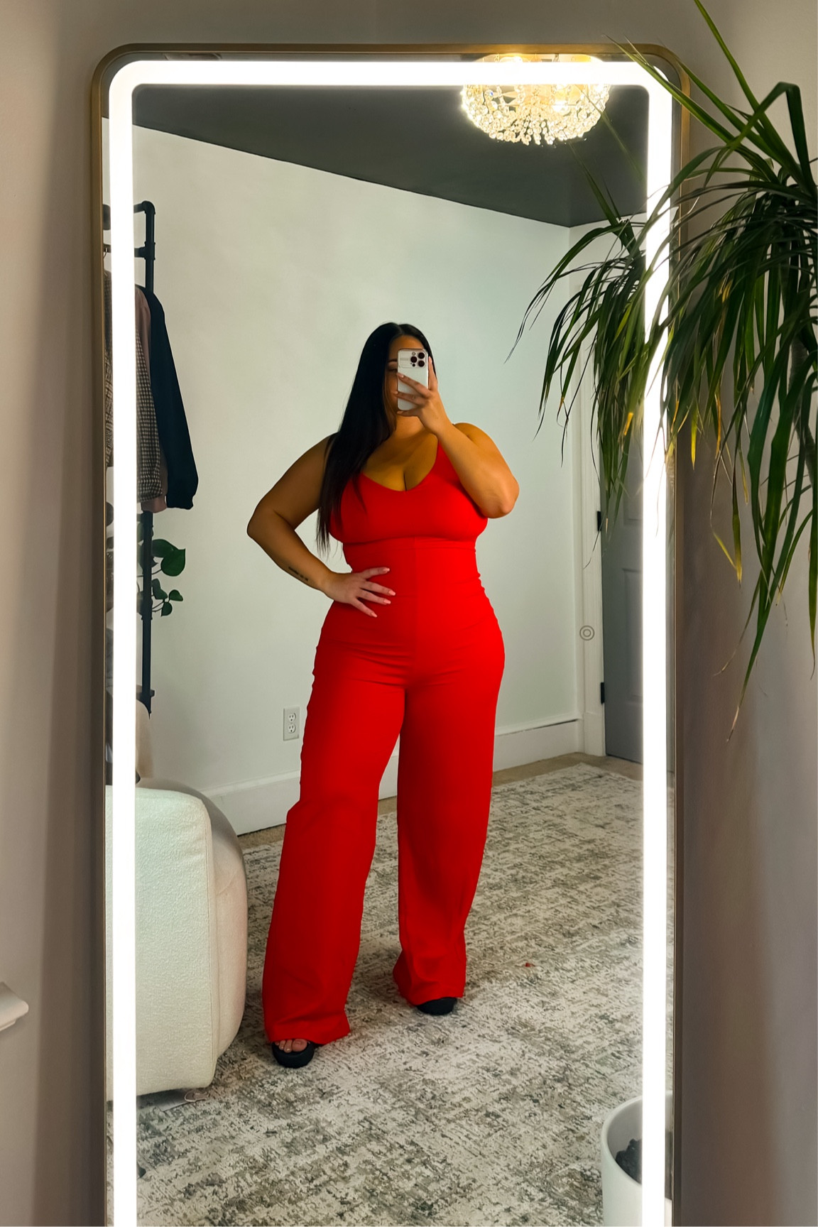 BUILT IN SHAPEWEAR! 

Shown in size XXL!

Runs a bit long, I’m 5’2” and wearing 2.5” platforms 

#jumpsuit #holidayoutfits #shapewear #amazonstyle 

#LTKCyberWeek #LTKMidsize #LTKSaleAlert