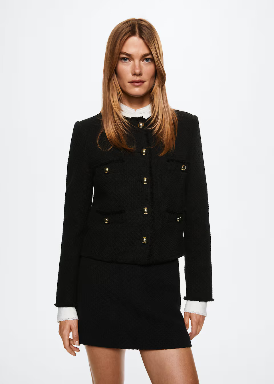 Pocket tweed jacket | MANGO (UK)