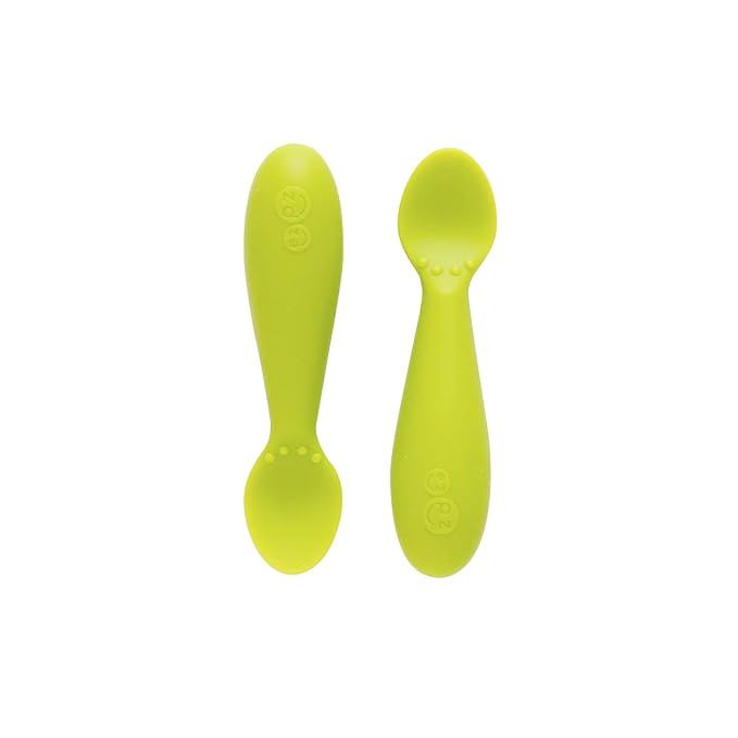 ezpz Tiny Spoon (2 Pack in Lime) - 100% Silicone Spoons for Baby Led Weaning + Purees - Designed ... | Amazon (US)