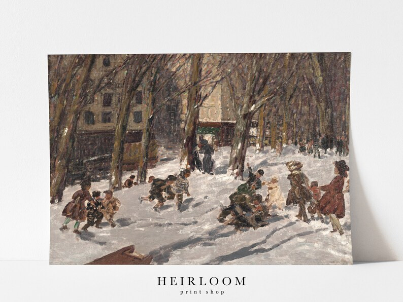 Christmas Art Print Winter Landscape Holiday Painting - Etsy | Etsy (US)