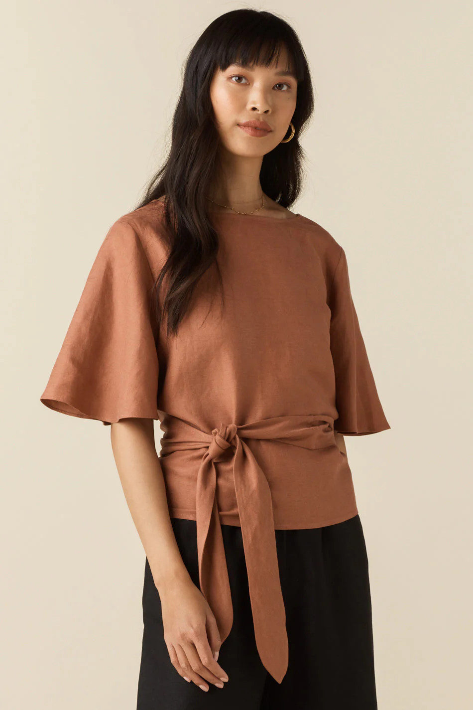 The Flutter Sleeve Wrap Top | VETTA