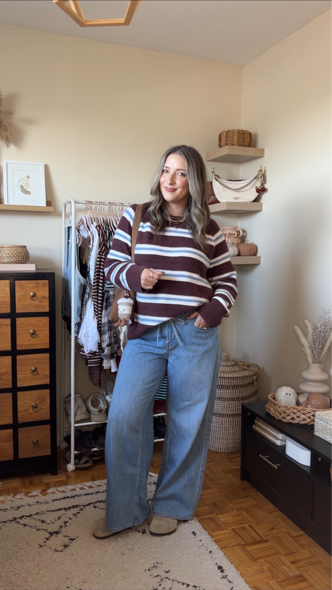 Easy fall outfit! Sized up to XL in the sweater for an oversized fit. Wearing 12 in the jeans (Canadian jeans link under “similar products”). I’m a 9.5-10 shoe and wear a 40 in the Birkenstocks

#LTKfall #LTKsale #LTKjeans