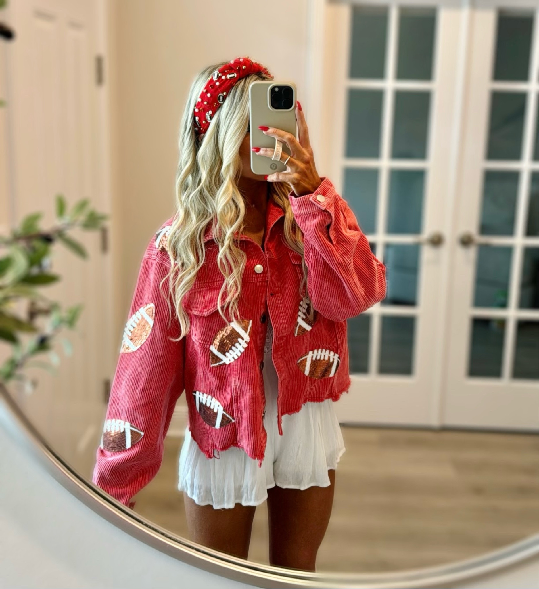 Game Day Outfit 🏈✨

This football game day outfit is giving the ultimate fan girl + girly girl vibes! I put the football jacket on over my favorite white romper. I paired it with white cowgirl boots and a matching red headband that has football details. This football jacket is a designer look for less. It comes in a variety of colors so you can match your favorite football team or go for a neutral football Sunday look. The football headband and bracelets also come in a lot of team colors!

#LTKFindsUnder50 #LTKStyleTip #LTKSeasonal