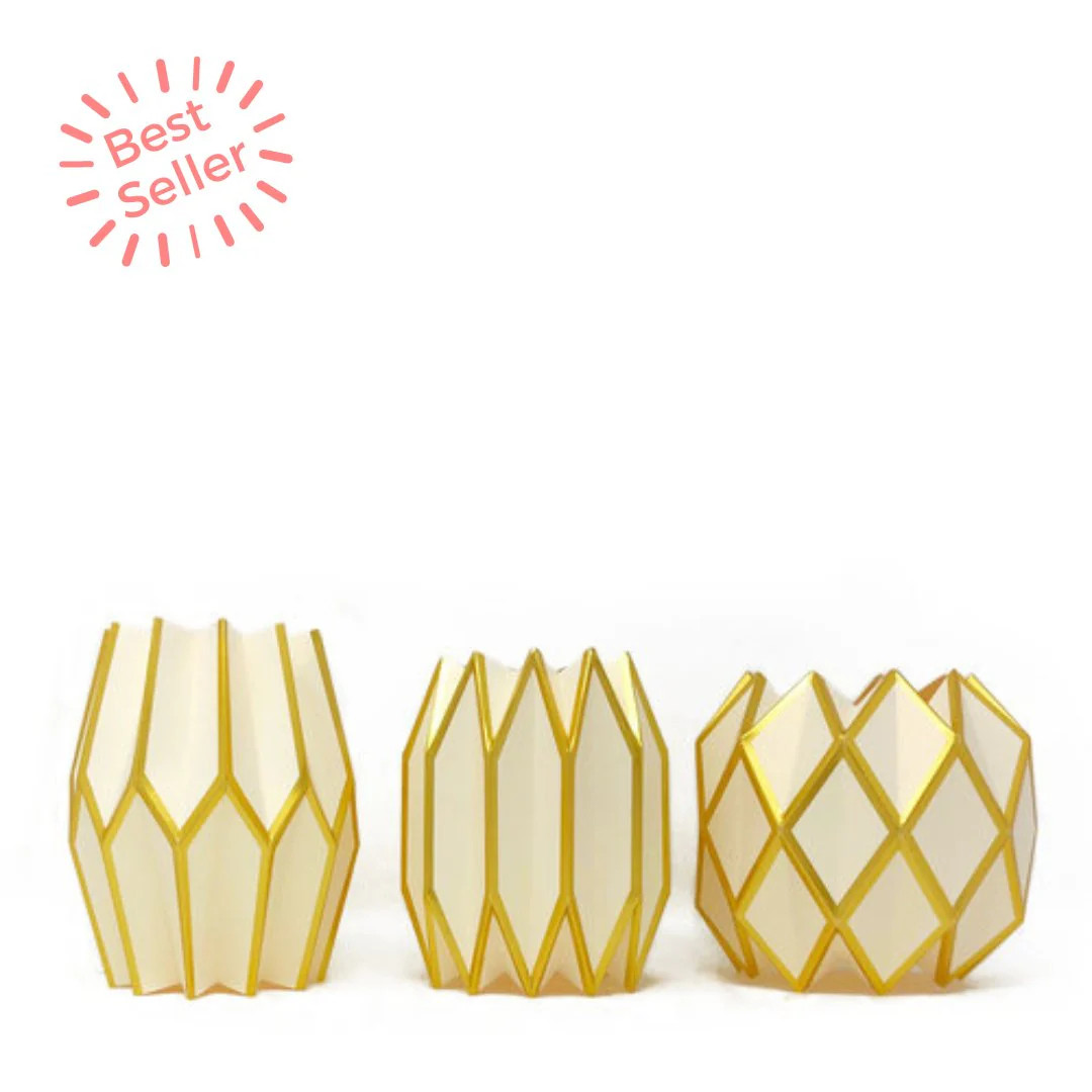 Gold Pearl Paper Vase Wraps by Lucy Grymes | Lucy Grymes Designs