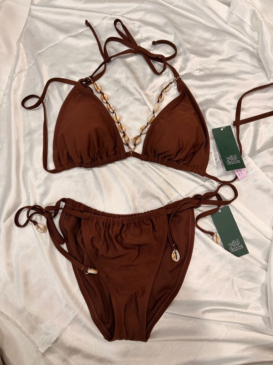 wild fable Brown Shell-Accent Triangle Bikini | Poshmark