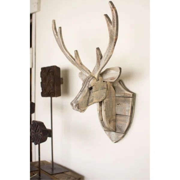 Recycled Wooden Deer Head Hanging Wall Décor | Wayfair North America