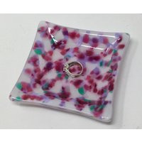 Fuchsia Purple Pink Fused Glass Ring Dish, Abstract Floral Trinket Tray | Etsy (US)