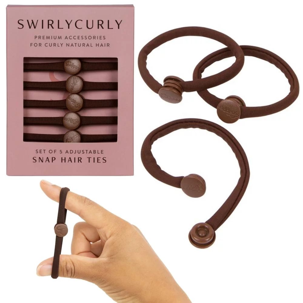 Swirly Curly Snap Hair Ties-No Damage Ponytail Hair Holders-Adjustable Thick Hair Accessories for... | Walmart (US)