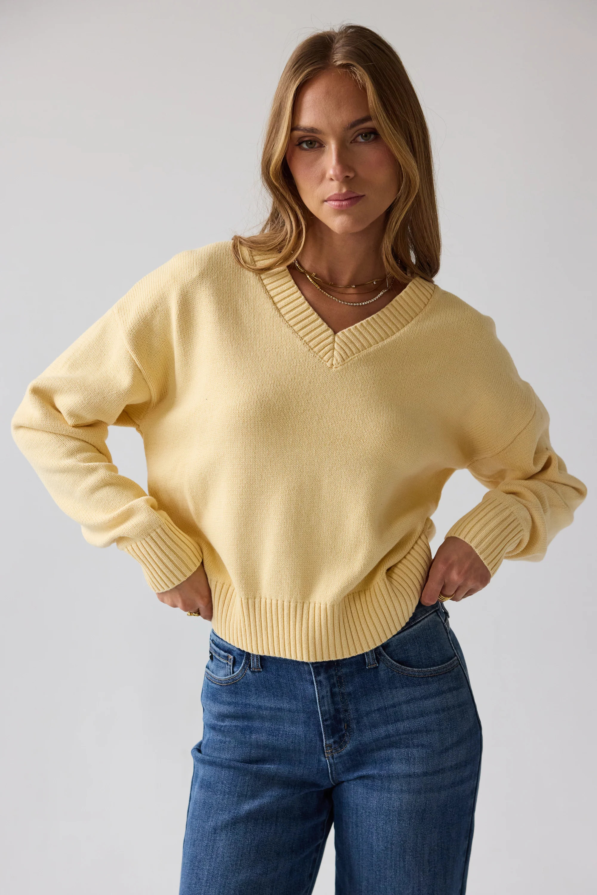 Adella Knit Sweater in Yellow | Böhme US