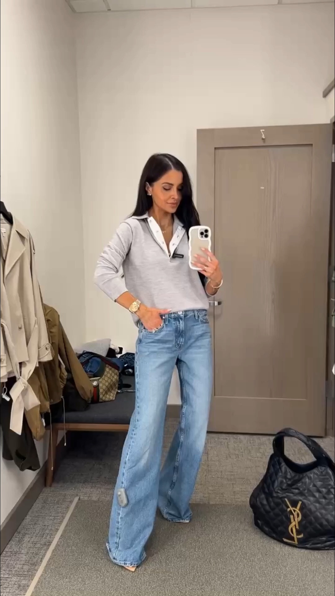 Nordstrom anniversary sale picks I’m buying 
Mother kick it jeans wearing a 23 (size down) l - my favorite pair from the #NSALE
 Vince polo top wearing an XS

#LTKSaleAlert #LTKOver40 #LTKmomlife