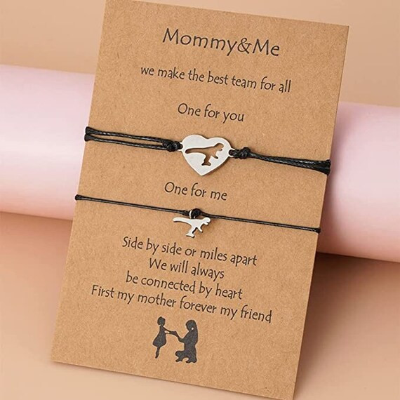 Mommy & Me Dinosaur Jewelry  Mother Daughter / Son Bracelet - Etsy | Etsy (US)