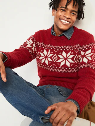 Cozy Fair Isle Crew-Neck Sweater for Men | Old Navy (US)
