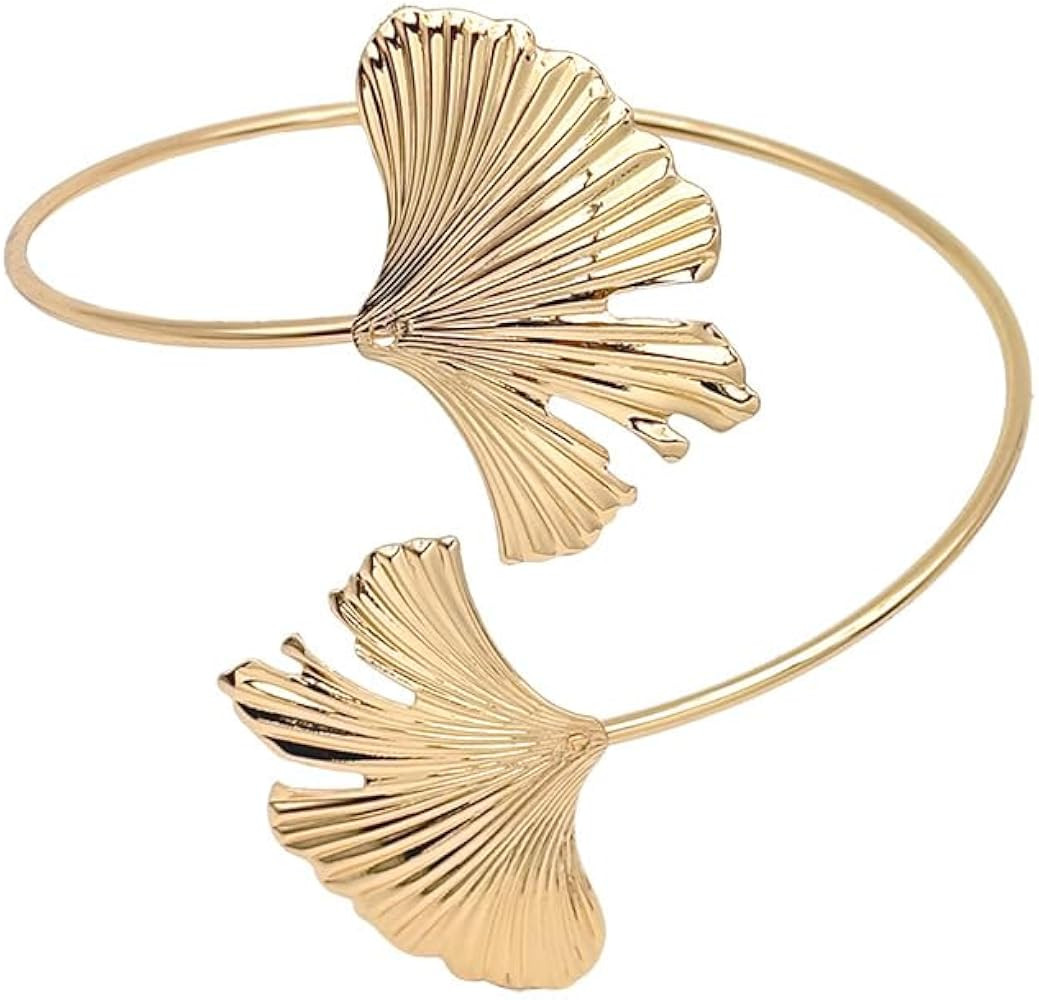 COLORFUL BLING Gold arm cuff Upper arm Flower arm bangle Turquoise bracelet Open Adjustable Beach... | Amazon (US)