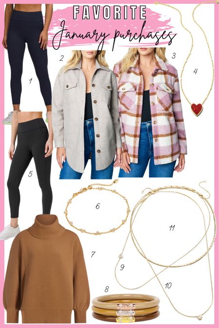 Favorite January purchases - blanknyc shackets, Kendra Scott Valentine’s Day jewelry, baublebar necklaces, varley pullover, lululemon leggings



#LTKunder100 #LTKSeasonal #LTKFind