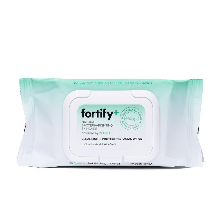 Fortify Natural Bacteria-Fighting Skincare Protecting + Cleansing Facial Wipes, 30 Count | Walmart (US)