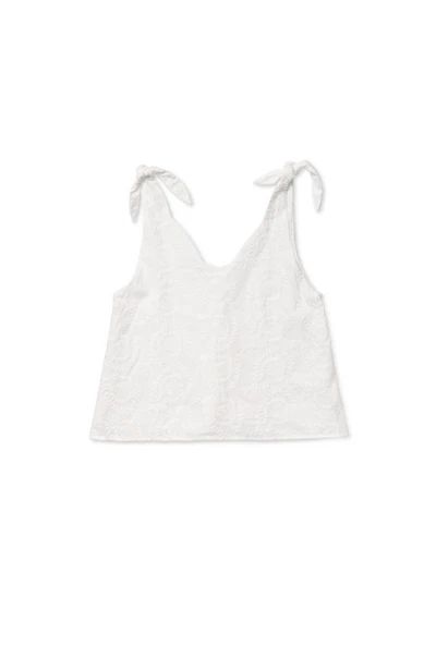 Tie Top Tank - White Embroidery | Shop BURU