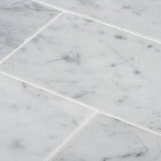 Jeff Lewis Italian White Carrara 3 in. x 6 in. Honed Marble Wall and Floor Tile (1 sq. ft./Pack)-... | The Home Depot