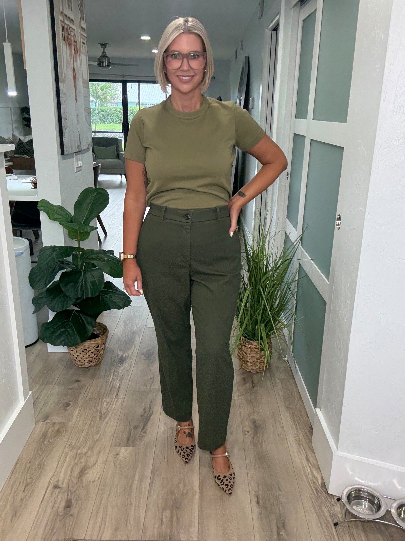 You know I love a monochromatic look! 

This tee is from Uniqlo and is by far the best tee shirt I’ve ever owned. I have a few different colors. The quality is great. The fabric is thick without being too heavy. I’m wearing a large. 

These are the Slim Straight Leg Twill Pants from Spanx. I’m wearing a Large. 

Shoes are from CosyIsland 

Workwear outfit, office look, elevated basics, elevated casual, 

#LTKWorkwear #LTKStyleTip #LTKOver40