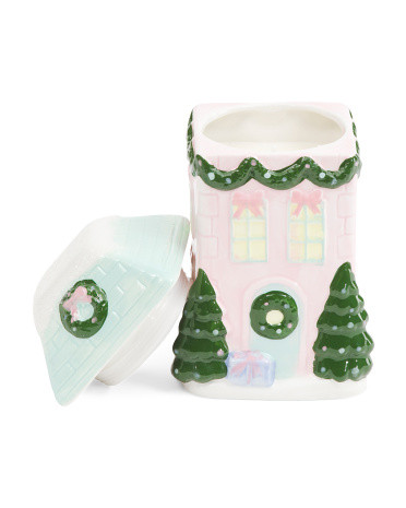16oz Ceramic Holiday House Candle | TJ Maxx
