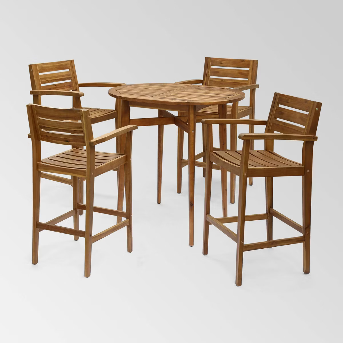 Stamford 5pc Acacia Wood Rustic Bar Set Teak Finish - Christopher Knight Home: Weather-Resistant,... | Target