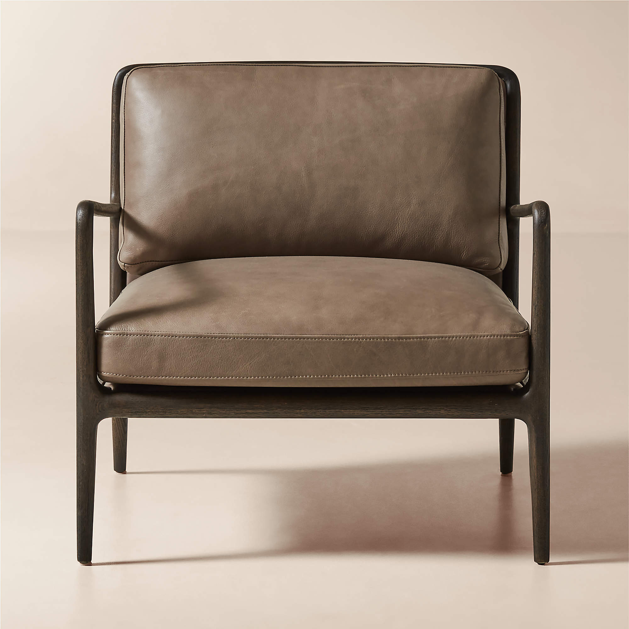 Lupo Sepia Brown Leather Accent Chair | CB2 | CB2