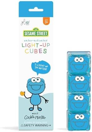 Glo Pals x Sesame Street Water-Activated Light-Up Cubes for Sensory Play (Cookie Monster - Cubes ... | Amazon (US)