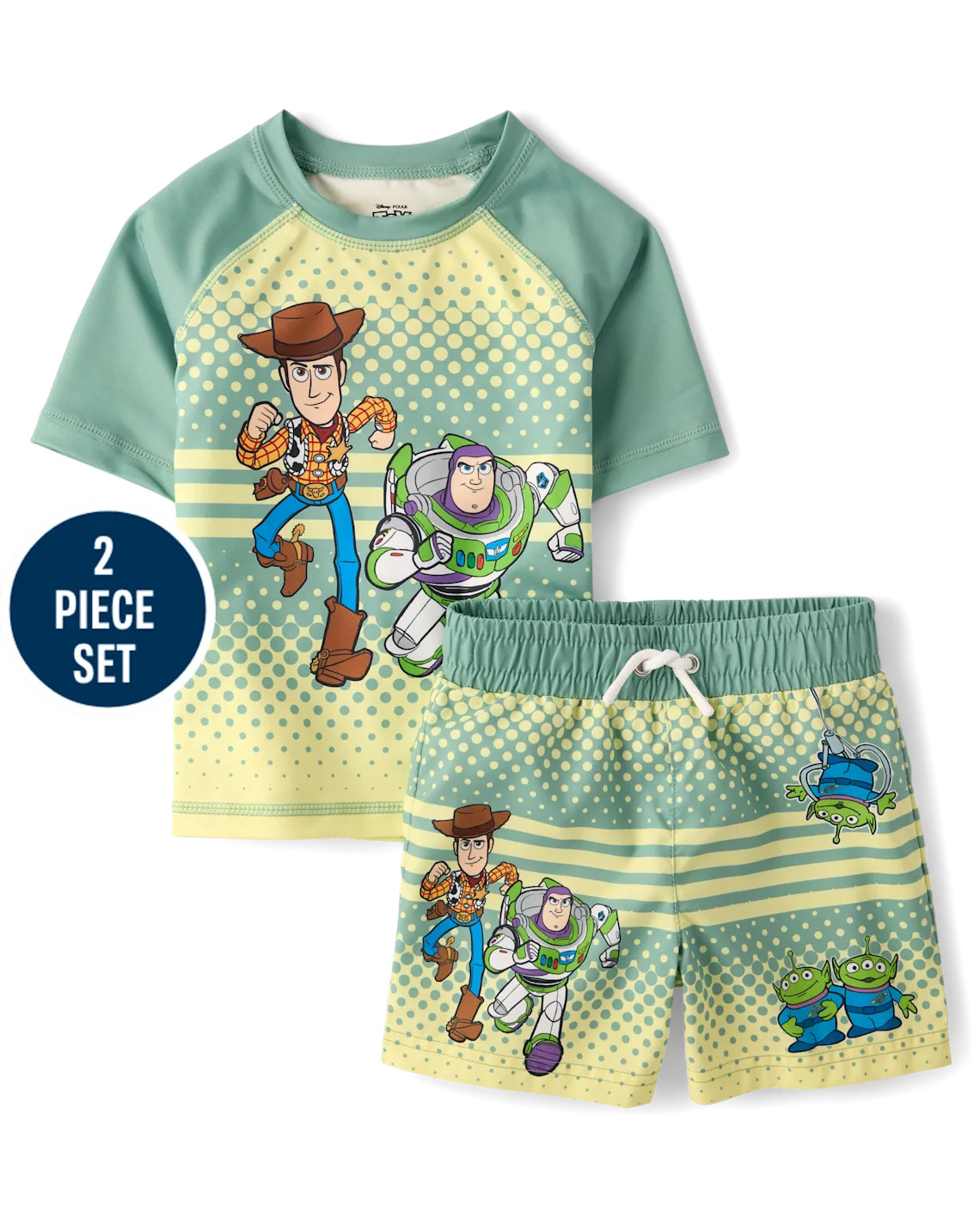 Toddler Boys Toy Story™ Rashguard 2-Piece Swimsuit - green | The Children's Place