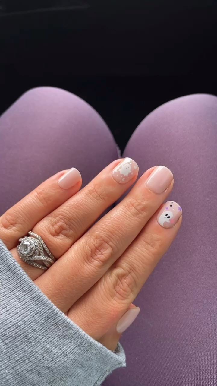 Glow in the dark ghostie nails! 

#LTKSeasonal #LTKHalloween #LTKBeauty