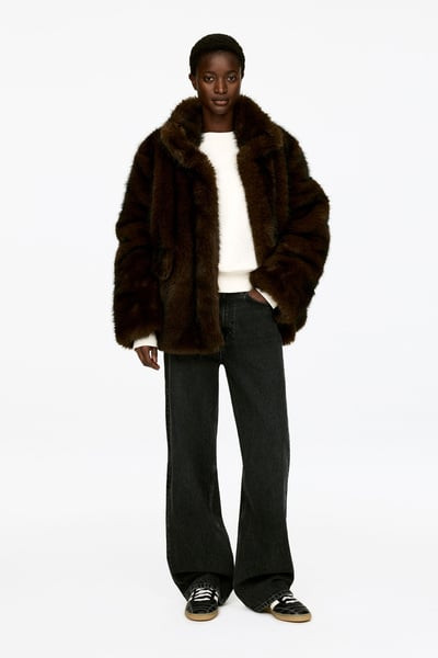 Faux Fur Jacket – Dark Brown – Women – ARKET GB | Arket UK