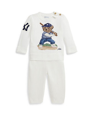 Polo Ralph Lauren Baby Boys' Yankees Round Neck Sweater and Pants, 2-Piece Set - Macy's | Macy's