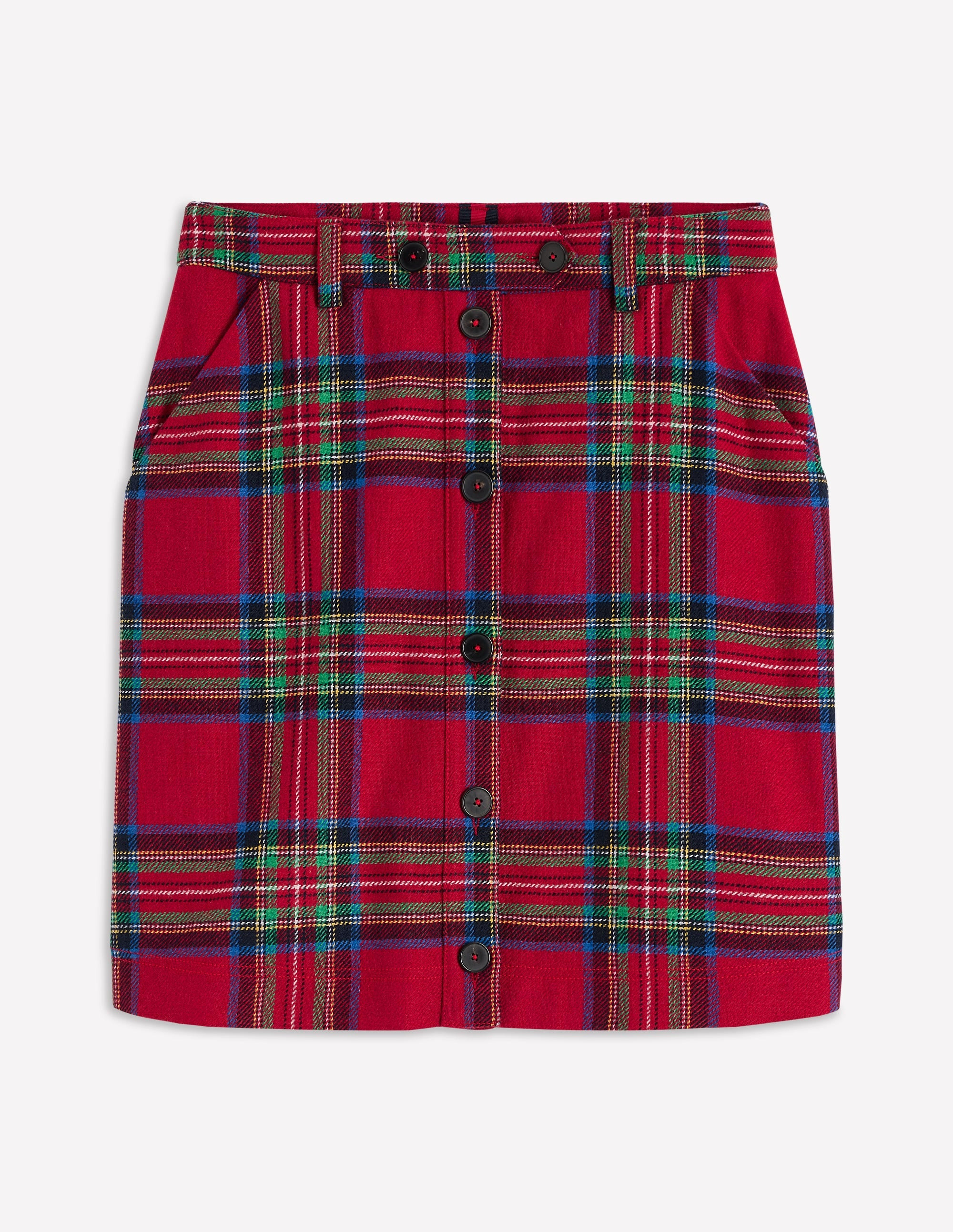 Cecelia Wool Skirt-Red, Blue and Green Check | Boden (US)